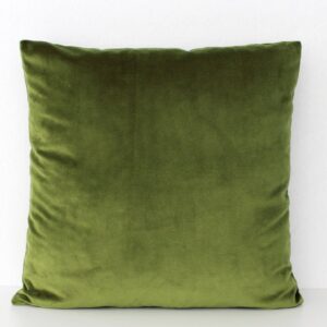 Yağ Yeşili Birinci Kalite Döşemelik Kadife Kumaş Kırlent Kılıfı - Özel Ölçü Seçenekli