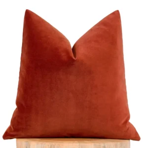 Yanık Turuncu Lüks Döşemelik Kadife Kumaş Kırlent Kılıfı - Özel Ölçü Seçenekli