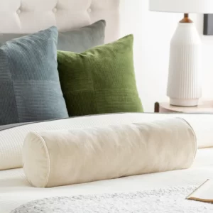 Krem Silindir Kırlent Kılıfı - Özel ölçü seçenekli