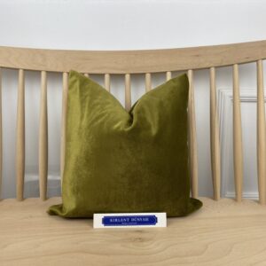 Yağ Yeşili Lüks Döşemelik Kadife Kırlent Kılıfı