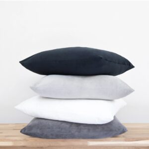 Siyah | Beyaz | Gri Tonları 4lü Set Birinci Kalite Döşemelik Kadife Kumaş Kırlent Kılıfı - Özel Ölçü Seçenekli